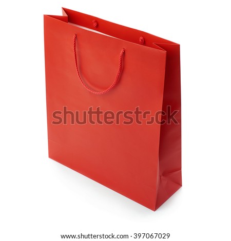 Red Shopping bag isolated over the white background