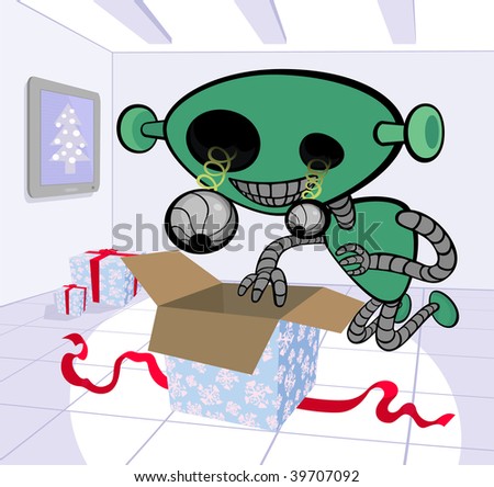 Robotic Christmas, vector