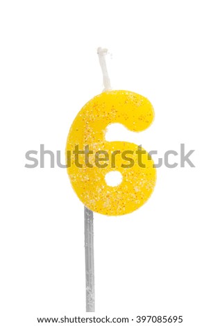 Birthday candles number isolated on white background
