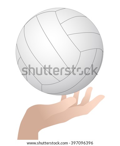 volleyball held by hand, vector illustration