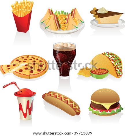 Vector illustration of fast food icons