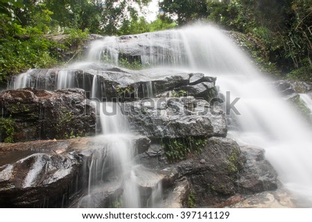 close up of small water fall