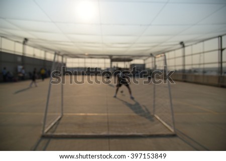 Picture blur, The back of the goalkeeper.