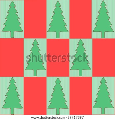 Vector Christmas Tree Seamless Background