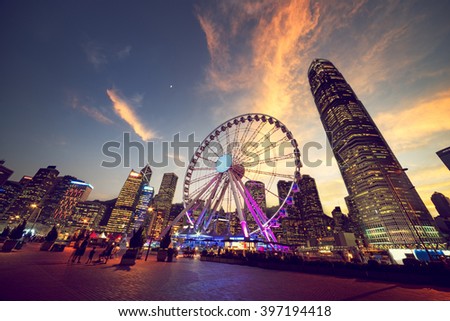 Observation Wheel, Hong Kong  Royalty-Free Stock Photo #397194418