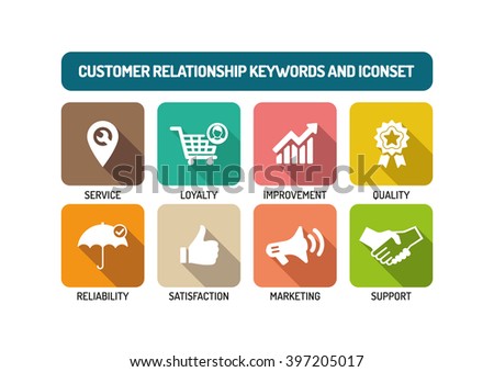 Customer Relationship Flat Icon Set