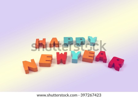 English alphabet to write the new year vintage for background