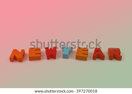 English alphabet to write the new year vintage for background