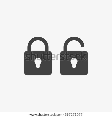 Lock Icon in trendy flat style isolated on grey background. Security symbol for your web site design, logo, app, UI. Vector illustration, EPS10. Royalty-Free Stock Photo #397271077