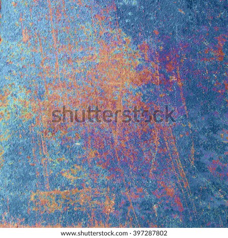 abstract blue red background texture of an old cement wall
