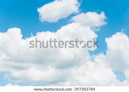 Beautiful cloud with blue sky background.