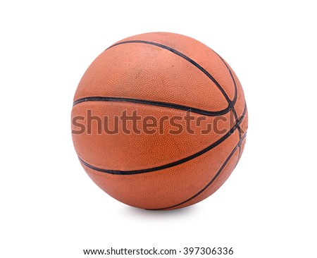 Old Basketball ball on white background