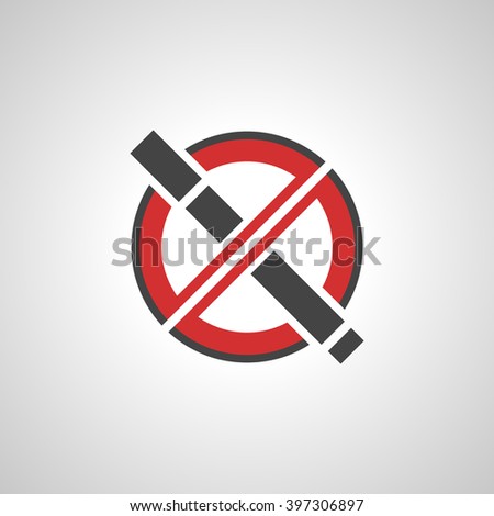 Abstract icon of the warning of a smoking ban