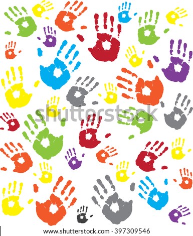 hands print color illustration