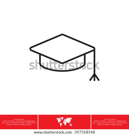 Graduation hat cap line art icon