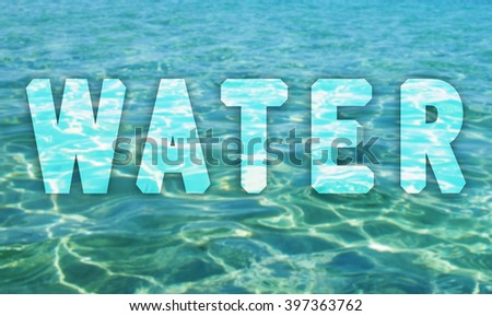 Water surface with water text                                    