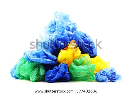 Plastic bags isolated on a white background