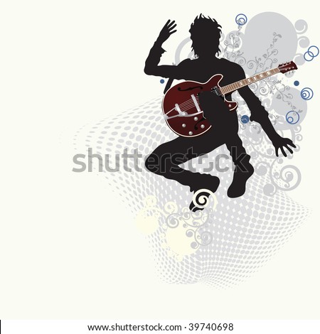 Music poster: guitarist.