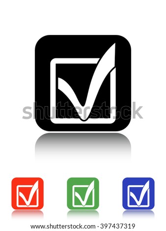 check mark vector icon - black and colored buttons