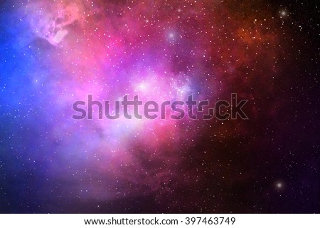 Night sky with stars and nebula  Royalty-Free Stock Photo #397463749