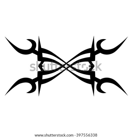 Tattoo tribal vector design sketch. Single sleeve art pattern arm. Simple logo. Designer isolated abstract element for arm, leg , shoulder men and women on white background.