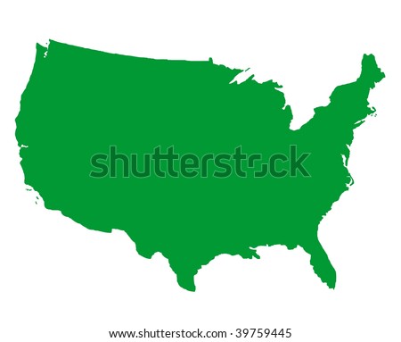 United States of America map isolated on white background.