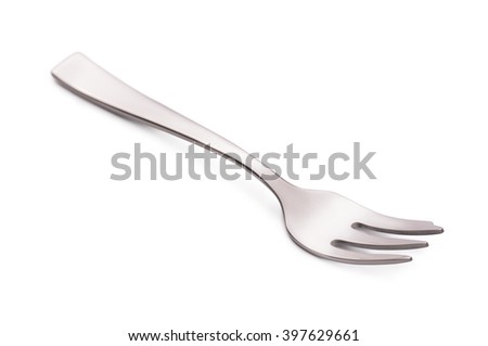 Pastry fork isolated on white
