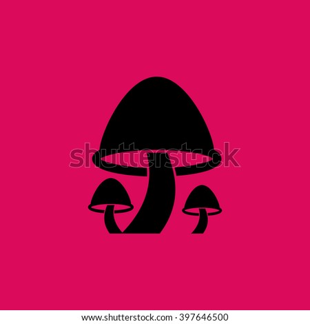 Black Colored Mushroom Icon. Eps-10.