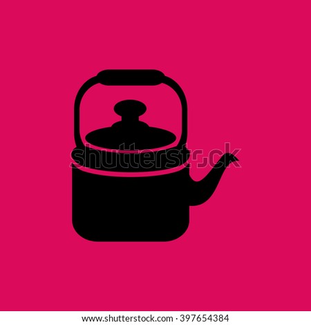 Black Colored Tea Kettle & Tea Pot Icon. Eps-10.