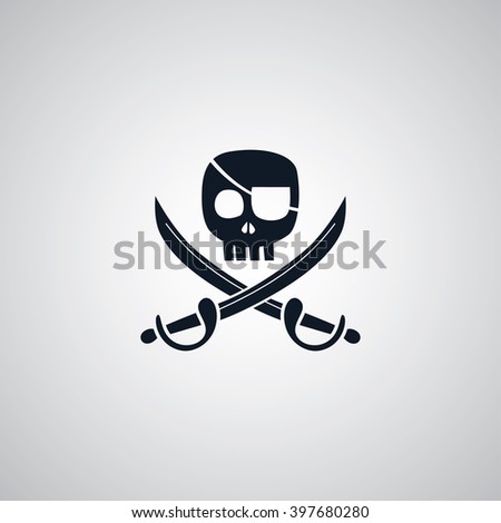 pirate flat icon theme vector art illustration
