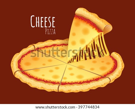 A vector illustration of a cooked Cheese Pizza