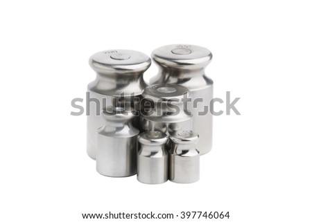 Metal chrome exact weight isolated on white background