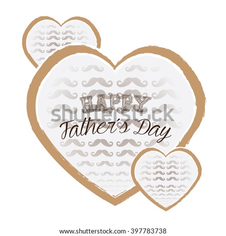 Isolated group of heart banners with mustaches and text for father's day celebrations