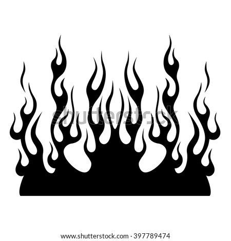 flame vector tribal pattern illustration, devil fire sketch, sleeve tattoo 