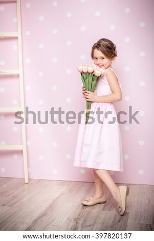  cute smiling little girl in princess dress 