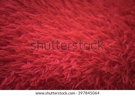 Soft red Fur Background Texture for Furniture Material
