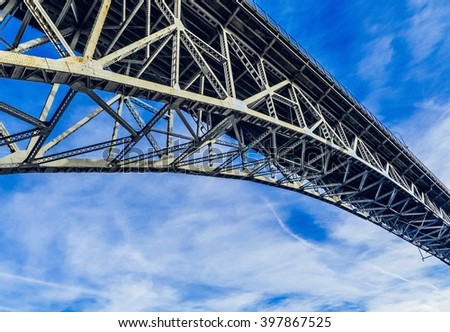 The Aurora Bridge in Seattle, Washington on a spring day