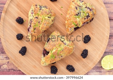 Blackberry lime scones