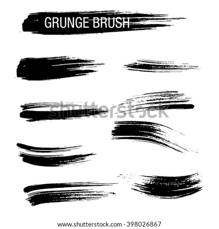 Vector set of grunge brush strokes