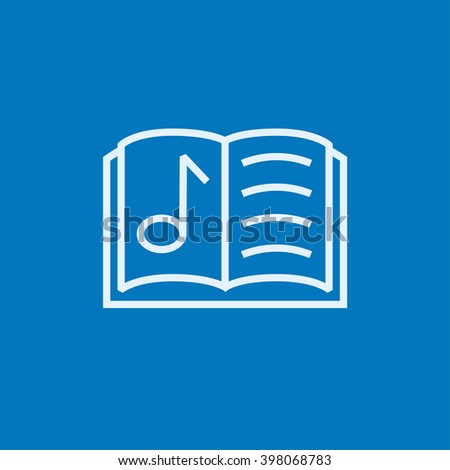 Music book line icon.