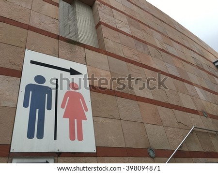Signs to the bathroom.