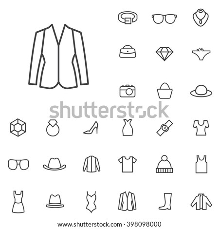 Linear fashion icons set. Universal fashion icon to use in web and mobile UI, fashion basic UI elements set