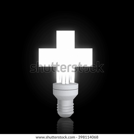 Glowing bulb in darkness
