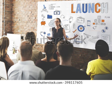 Launch Begin Introduce Kick Off New Business Concept Royalty-Free Stock Photo #398117605