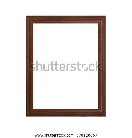 wooden empty picture frames isolated on white background