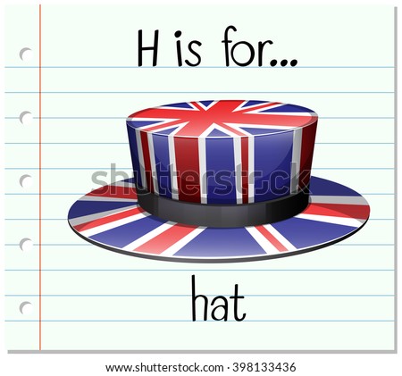 Flashcard letter H is for hat illustration