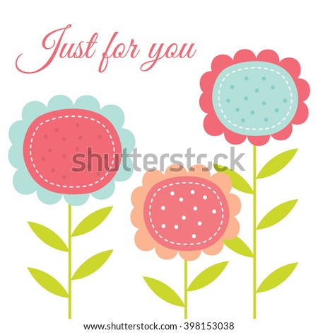 just for you card design with cute flower