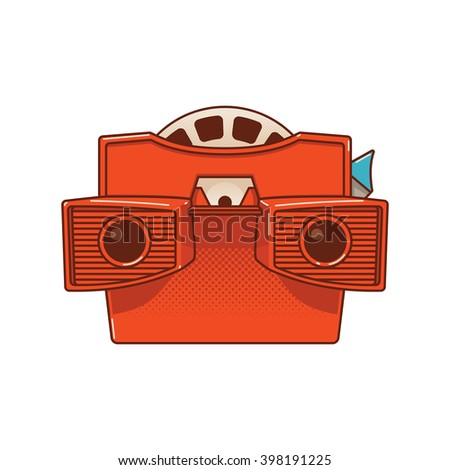 Old vintage 3d viewer toy. Rear view. Royalty-Free Stock Photo #398191225