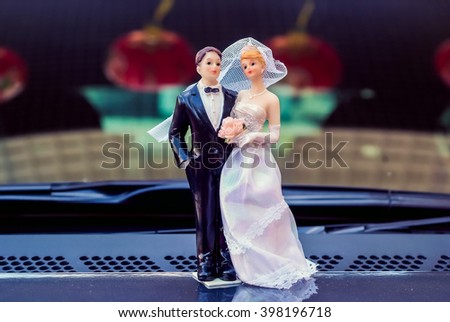 Wedding bride and groom couple doll