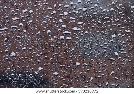 dark background Rain drops on glass close